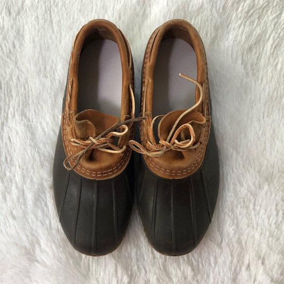 L.L. BEAN • Duck Boots Rubber Moc Tan Brown Ankle Bean Boots Size 8 - Picture 4 of 14
